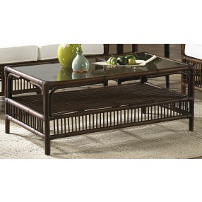 Panama Jack Sunroom Bora Bora Coffee Table with Glass Room View