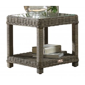 Panama Jack Sunroom Exuma End Table with Glass