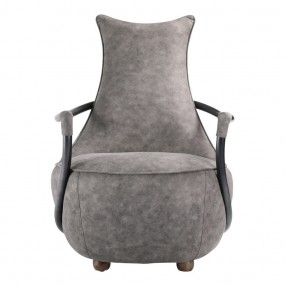 Moe's Home Collection Carlisle Club Chair Rolling Grey Velvet - Front Angle