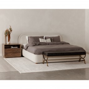 Moe's Home Collection Teatro Bench Onyx Black Leather - Lifestyle