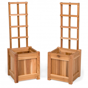 All Things Cedar 12w x 12d x 13h Set of 2 Planter Box's with Trellis - Main