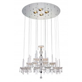 Macy Pendant Lamp Clear Glass And Crystal - Large