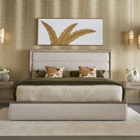 Sunpan Sherwood Bed King - Belfast Oatmeal - Lifestyle