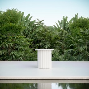 Azzurro Living Palma Side Table White With Matte White Aluminum And White Aluminum - Lifestyle