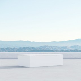 Azzurro Living Porto Carrara Marble Coffee Table With Matte White Aluminum Frame And Carrara Marble - Lifestyle