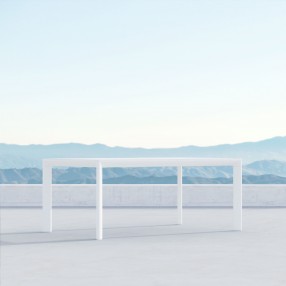 Azzurro Living Porto Rectangular Dining Table With Matte White Aluminum Frame And Matte White Aluminum - Lifestyle