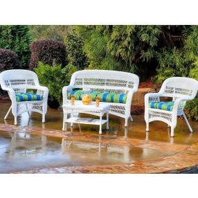 Portside 4pc Outdoor Wicker Seating Set (Coastal White) 1