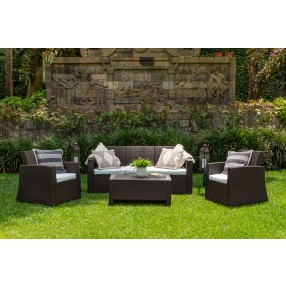 Hospitality Rattan Patio Plastique 4-Piece Seating Set Front View