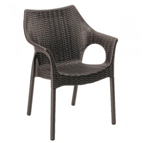 Hospitality Rattan Patio Plastique Set of 2 Dining Armchairs