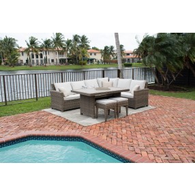 Hospitality Rattan Patio Spanish Wells 3-Piece Sectional Set