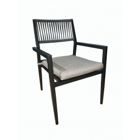 Hospitality Rattan Patio Manhattan Set of 2 Woven Armchair with Cushion