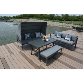 Hospitality Rattan Patio Manhattan 4-Piece Sectional Set