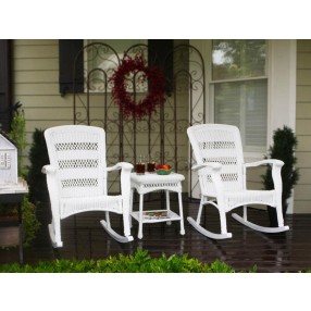Tortuga Outdoor Portside Plantation Wicker Rocking Chair 3pc Set