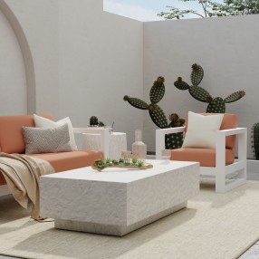 Sunset West Antique Stone Reactangle Coffee Table