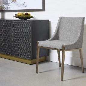 Sunpan Dionne Dining Chair in Monument Pebble - Lifestyle