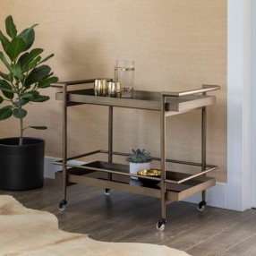 Sunpan Livingston Bar Cart Antique Brass - Lifestyle