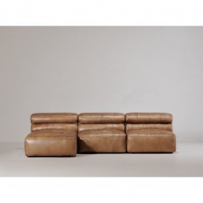 Moe's Home Collection Ramsay Leather Chaise - Tan - Lifestyle