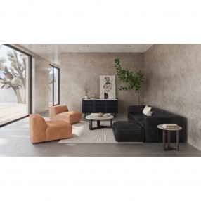 Moe's Home Collection Luxe Corner Chair - Antique Black - Lifestyle