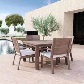 Sunset West Laguna Aluminum 48" Square Table - Lifestyle