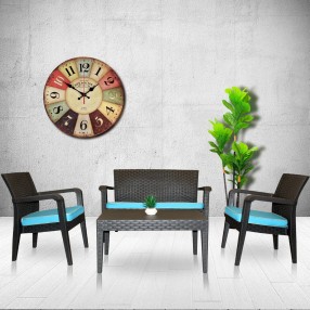 Alaska 4-Piece Seating Set with Cushions-Anthracite Teal