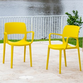Rainbow Outdoor Bella Set of 2 Stackable Armchair Yellow