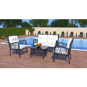 Gala 4-Piece Seating Set w/cushion-Anthracite Side
