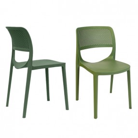 Rainbow Outdoor Mila Set of 2 Stackable Side Chair Green 