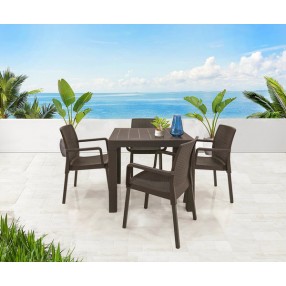 Rainbow Outdoor Napoli 5-Piece Dining Set Brown