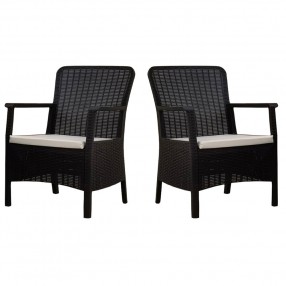 Rainbow Outdoor Orlando Set of 2 Armchairs w/cushion-Anthracite