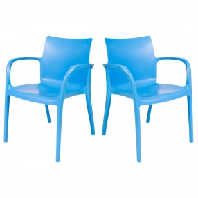 Rainbow Outdoor Pedro Set of 2 Stackable Armchair Blue
