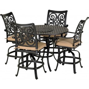 Patio Resort Lifestyles Venice 5-Piece Counter Set - With Counter Stools