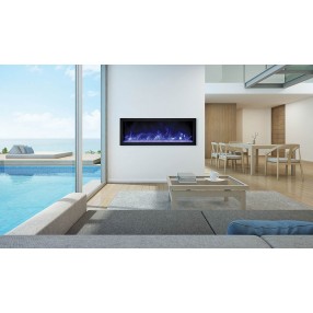 Remii 45" Extra Slim Indoor Only Electric Fireplace with Black Steel Surround - Lifestyle 2