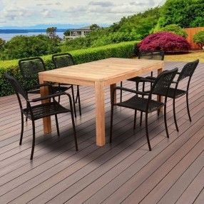Amazonia Oosterdam 7 Piece Teak Rectangular Patio Dining Set