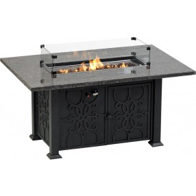 Rome Granite 53" x 35" Fire Table With Burner