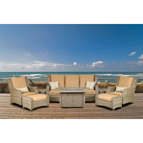 Rome Platinum 5-Piece Fire Chat Set - Canvas Heather Beige