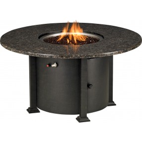 Rome 48" Round Granite Fire Table With Burner - With Fire