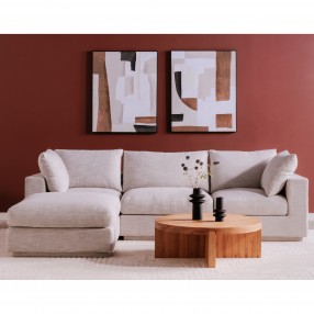 Moe's Home Collection Justin Ottoman - Light Grey - Lifestyle
