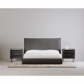 Moe's Home Collection Luzon Queen / King Bed Slate Vegan Leather - Lifestyle