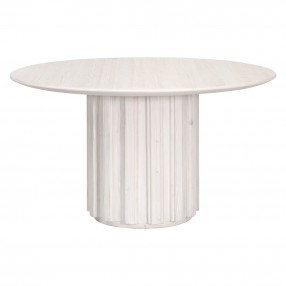 Essentials For Living Roma 54" Round Dining Table - White Wash Pine - Front Angle