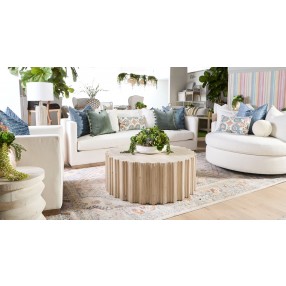 Essentials For Living Roma Coffee Table - White Wash Pine - Lifestyle