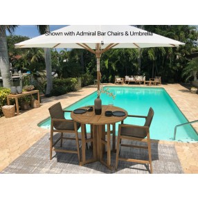 Royal Teak Admiral Bar Drop Leaf Table Round 45" Outdoor set View