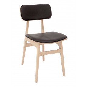 European Beechwood Wood Dining Chair - RV Latte Upholstered 