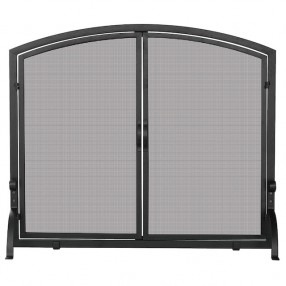 Mr. Bar-B-Q UniFlame® Single Panel Black Wrought Iron Screen with Doors, Medium