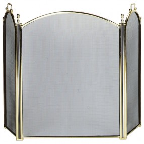 Mr. Bar-B-Q UniFlame® 3 Fold Large Diameter Polished Brass Finish Screen