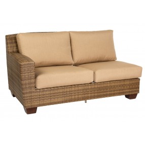 Woodard Saddleback Right Arm Facing Love Seat Sectional in Mocha