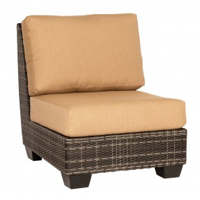 Woodard Saddleback Armless Sectional Unit in Charcoal