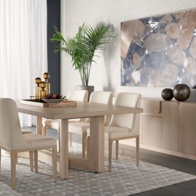 Sunpan Elisa Dining Chair in Light Oak - Mainz Cream - Lifestyle