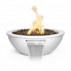 The Outdoor Plus 27" Sedona Powder Coated Fire and Water Bowl White