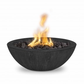 The Outdoor Plus 27" Sedona Wood Grain Fire Bowl Ebony
