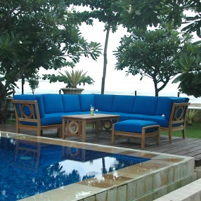 Anderson Teak Natsepa 9-Pieces Modular Set A Pool View